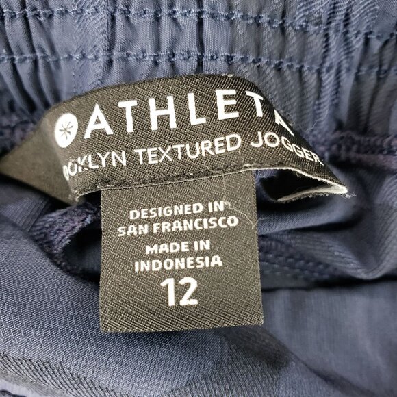 Athleta Brooklyn Camo Jogger Textured Navy Blue Comfort Sport Travel Size 12 - Picture 11 of 11